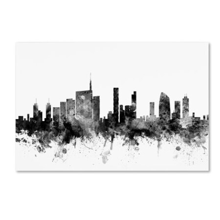 Trademark Fine Art Michael Tompsett 'Milan Italy Skyline B&W' Canvas Art, 12x19 MT1049-C1219GG